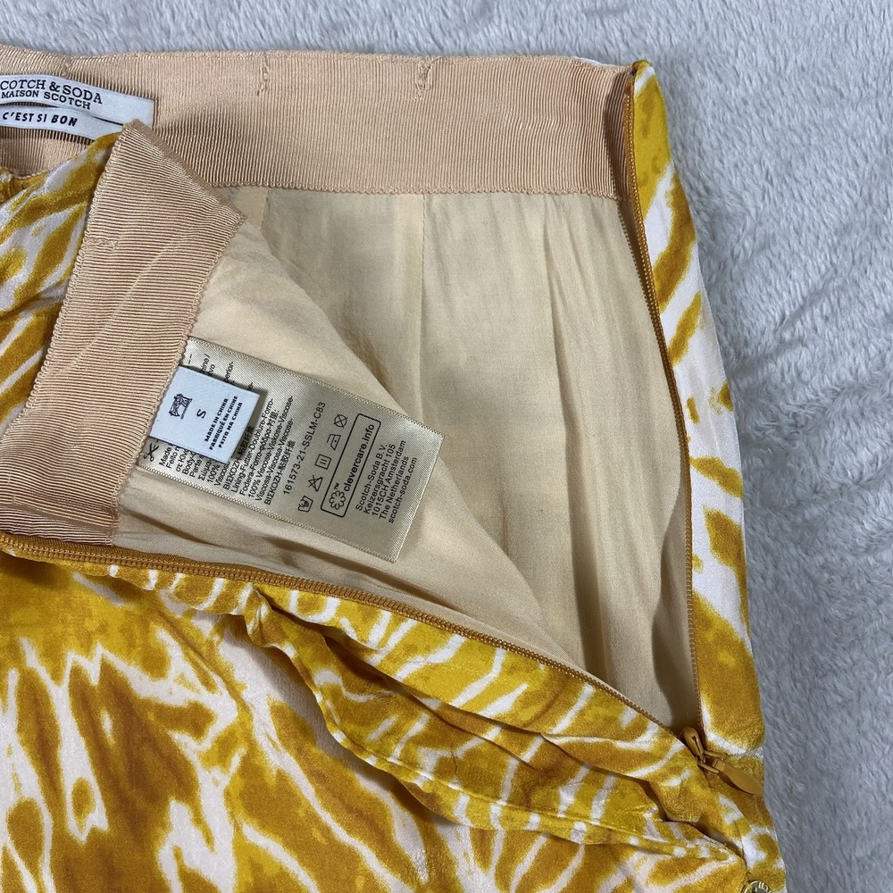 Scotch & Soda Viscose Tie Dye Wide Leg Trousers Yellow Women's S Boho Dopamine - Picture 6 of 15